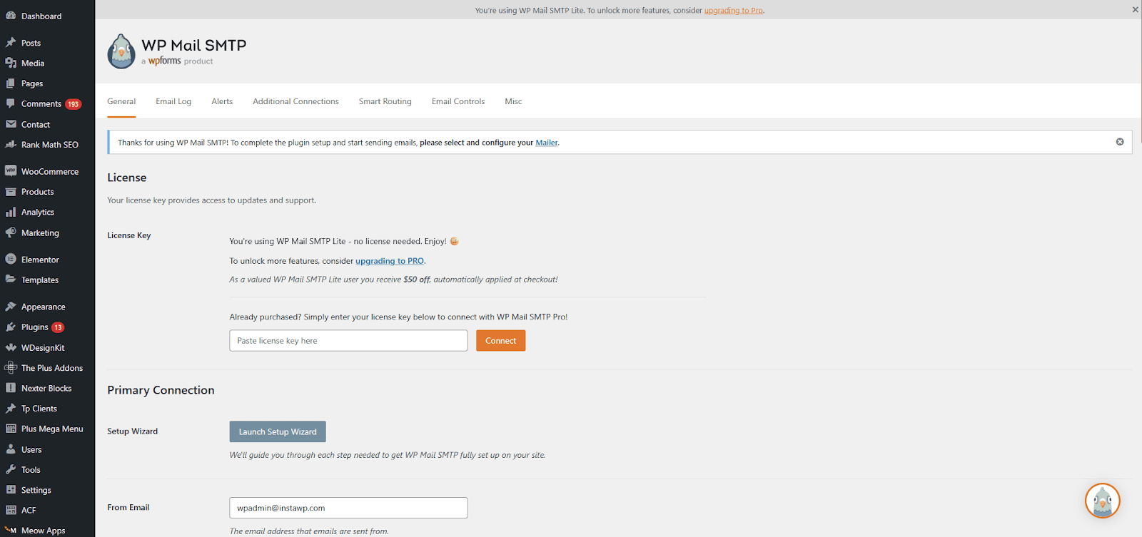 How to Set Up WordPress Email Notifications (Complete Guide) 11 WP Mail SMTP general setting