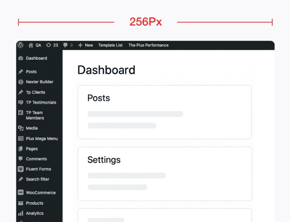 Wider Admin Menu