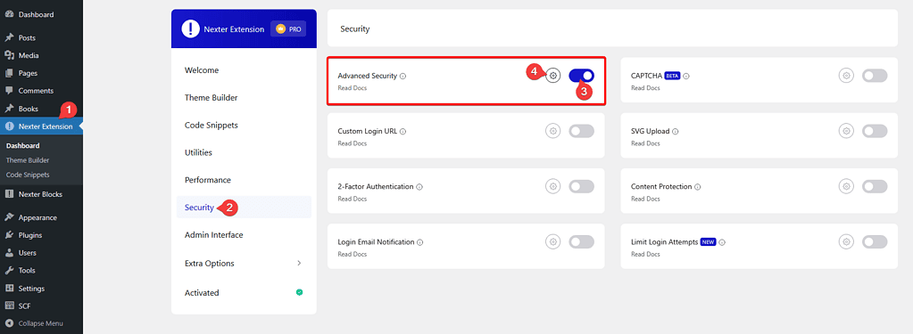 advanced security settings new ui new