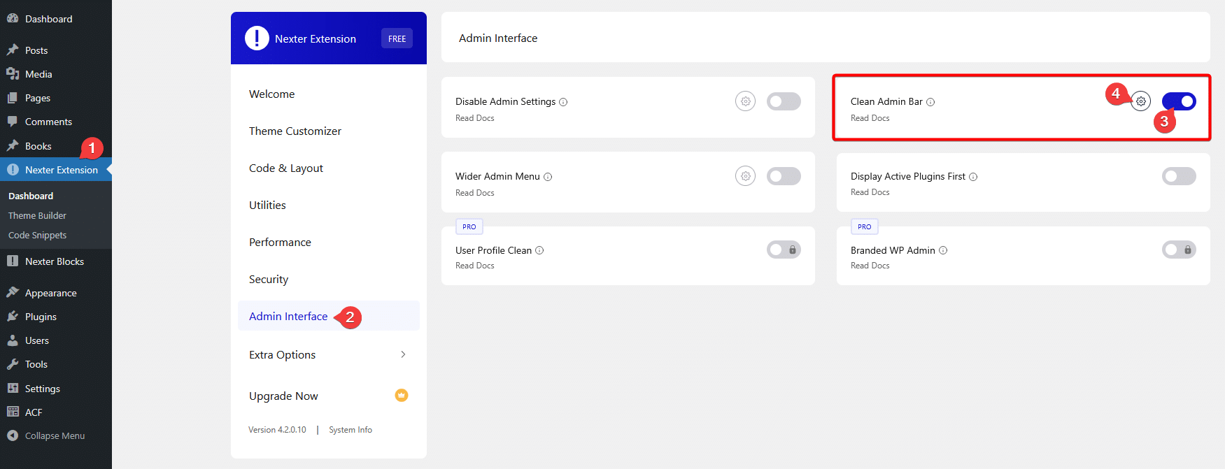 How to Clean Up the WordPress Admin Bar? 1 enable clean admin bar