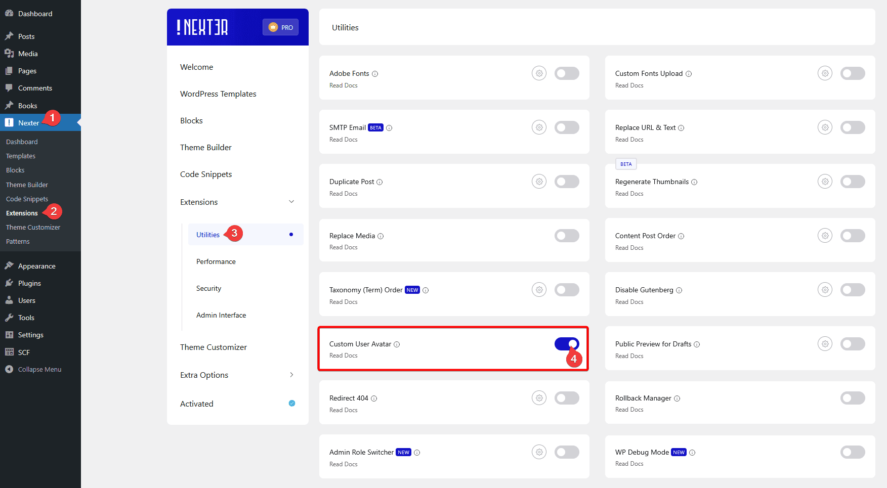 enable custom user avatar new