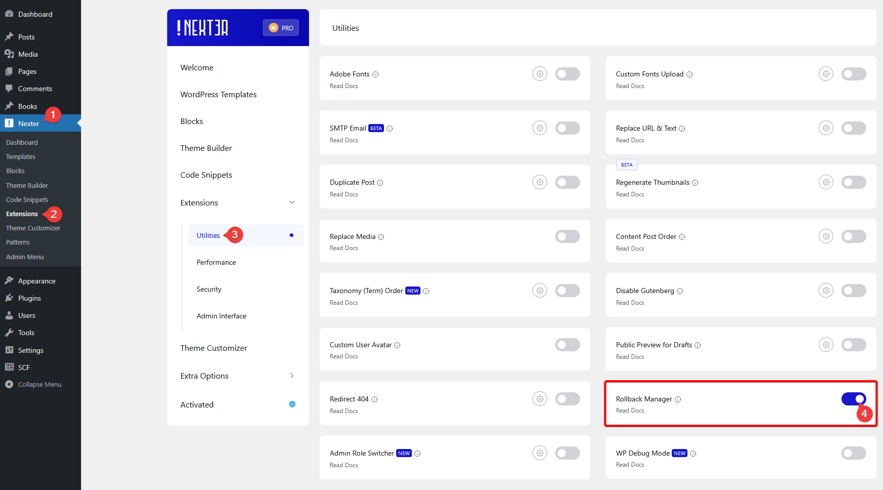 enable rollback manager new