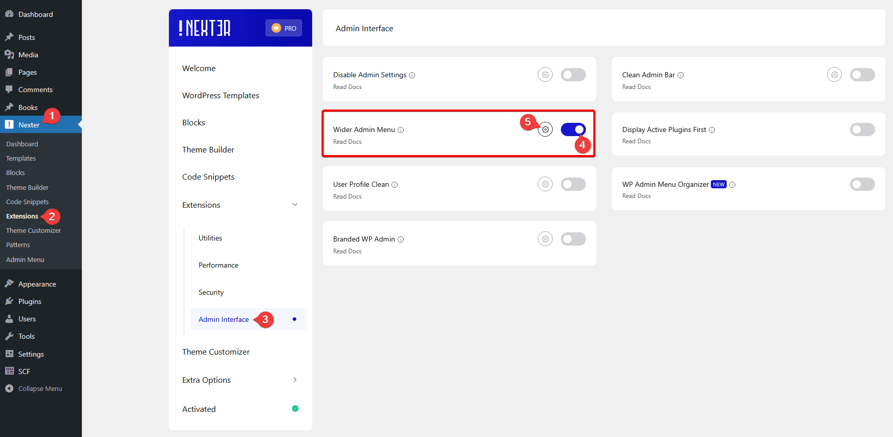 enable wider admin menu new