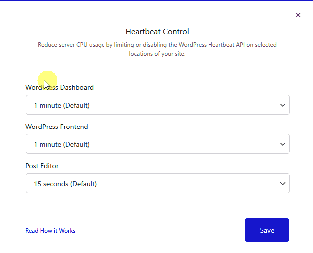 How to Manage Heartbeat Control API in WordPress? 2 heartbeat control popup