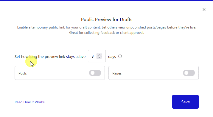 How to Enable Public Previews for Unpublished WordPress Posts? 2 public preview for drafts popup