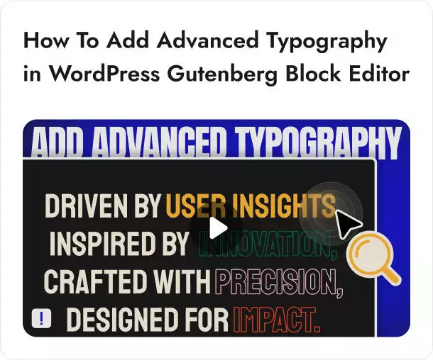 How To Add Advanced Typography in WordPress Gutenberg Block Editor
