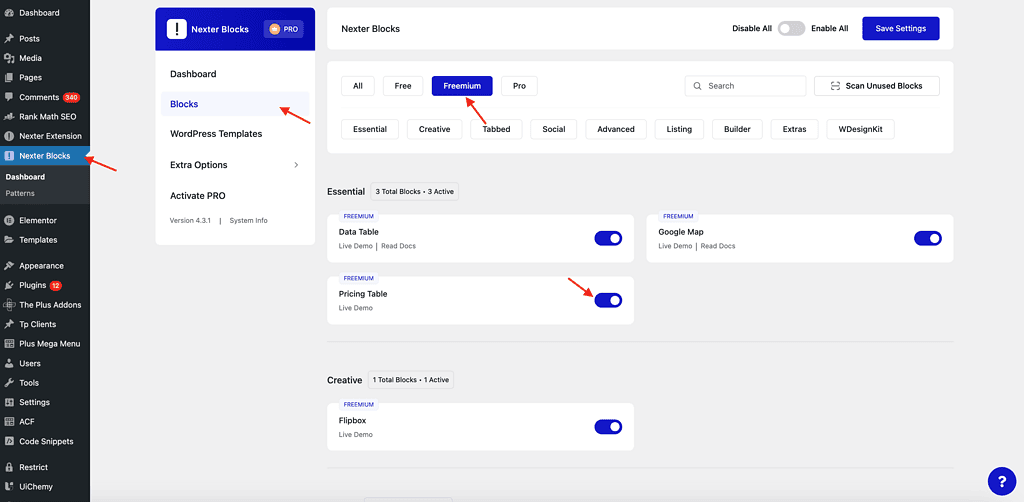 Nexter Block Activate Image