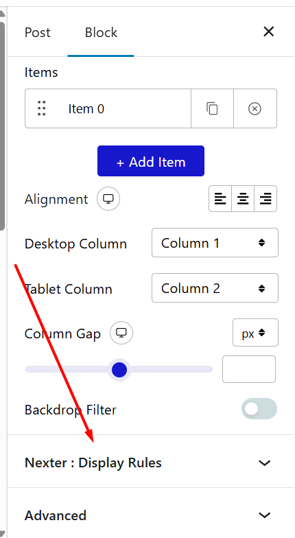 display rules block image