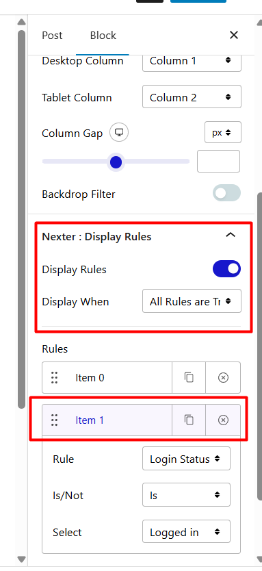 display rules item 1 image