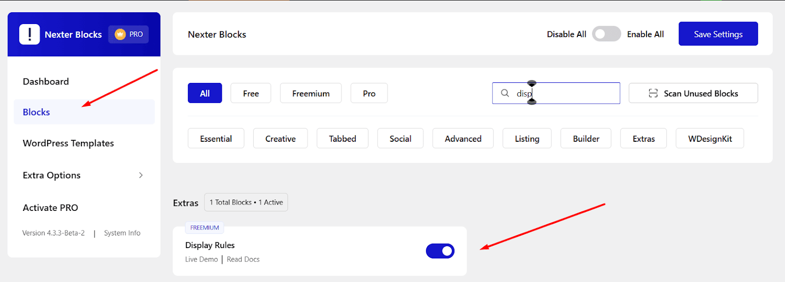nexter block display rules image