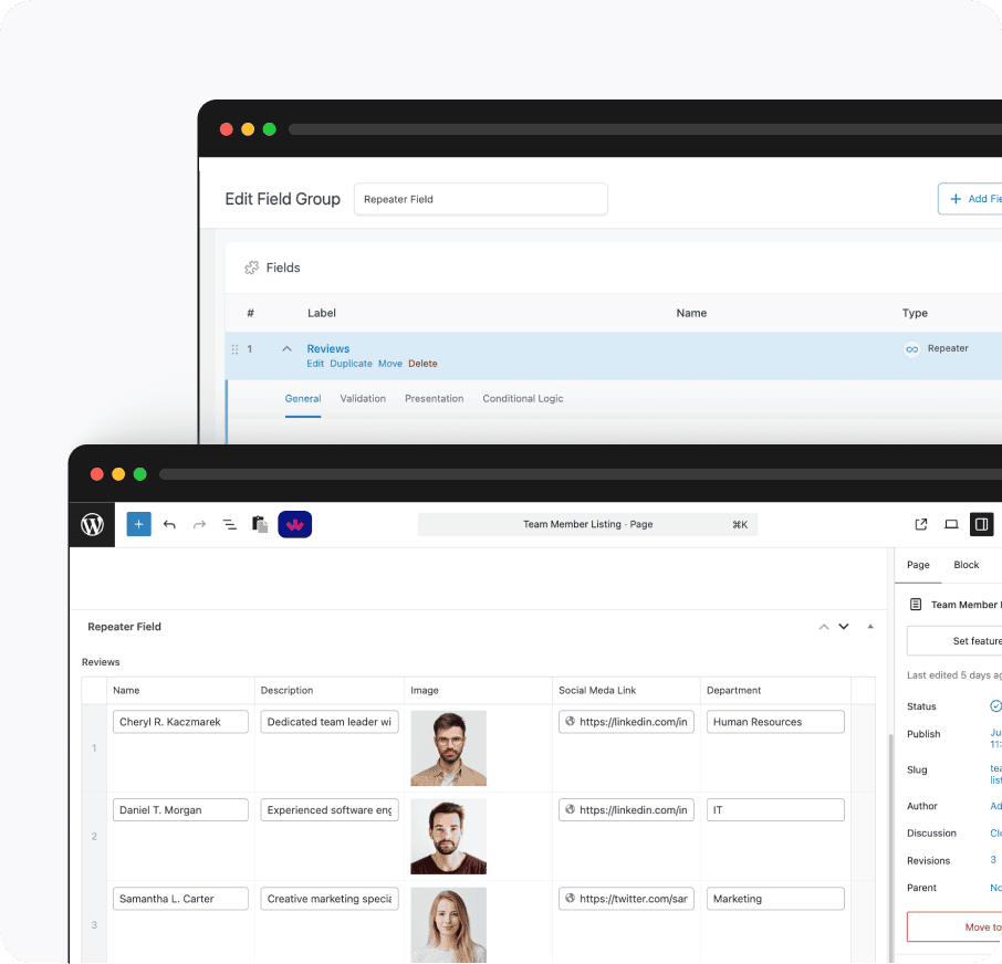 Dynamic Repeater-field Listing for WordPress 9 repeater field img