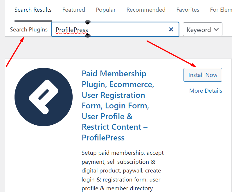 serach plugin profile press image