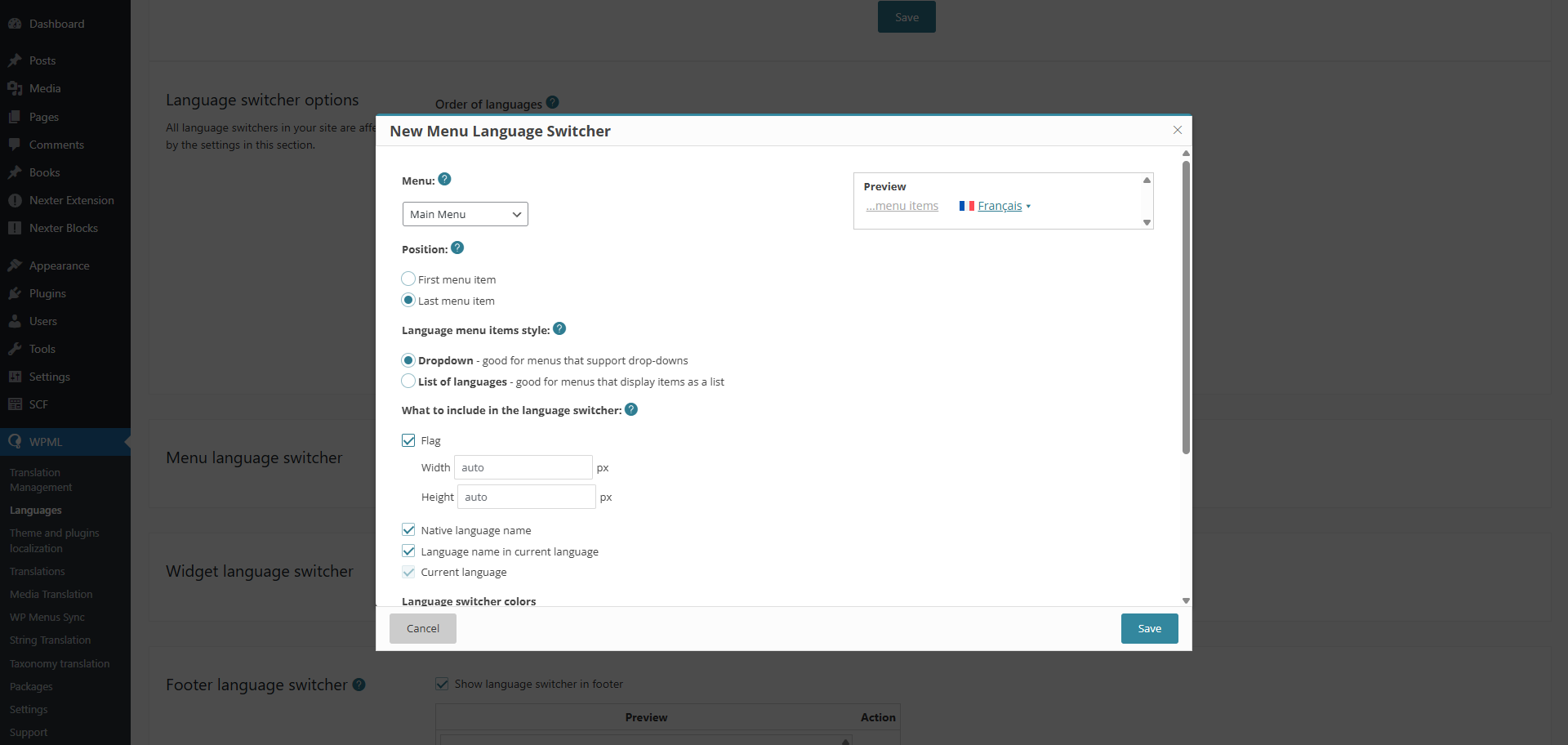 How to Create a Multilingual Website with Nexter Theme and WPML? 23 wpml language switcher popup