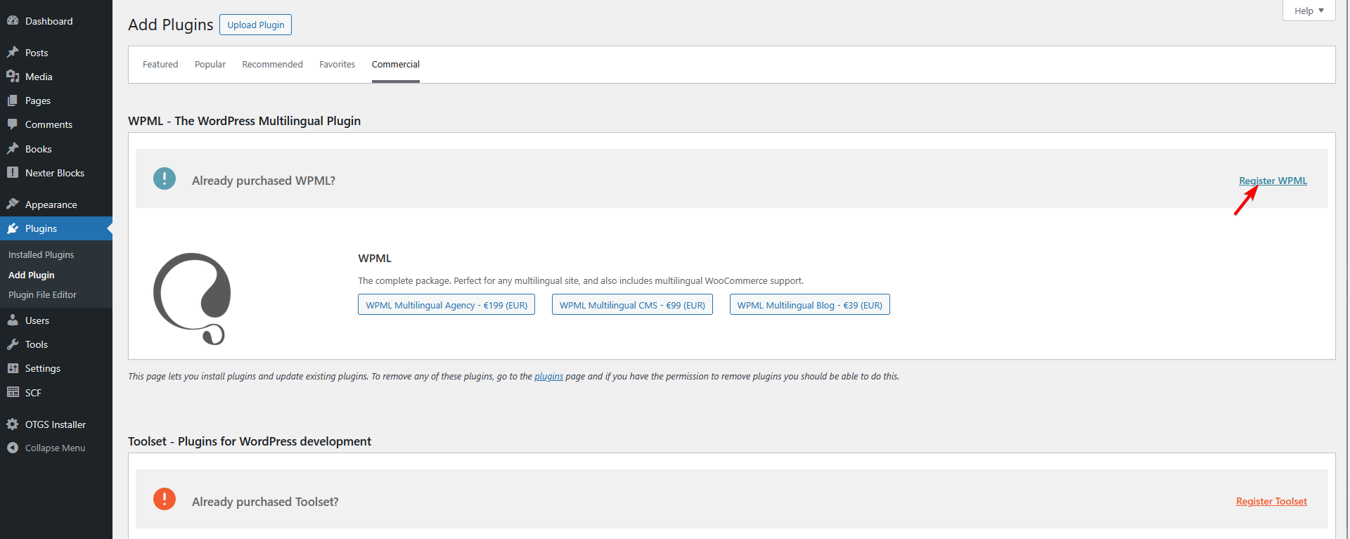 How to Create a Multilingual Website with Nexter Theme and WPML? 3 wpml register