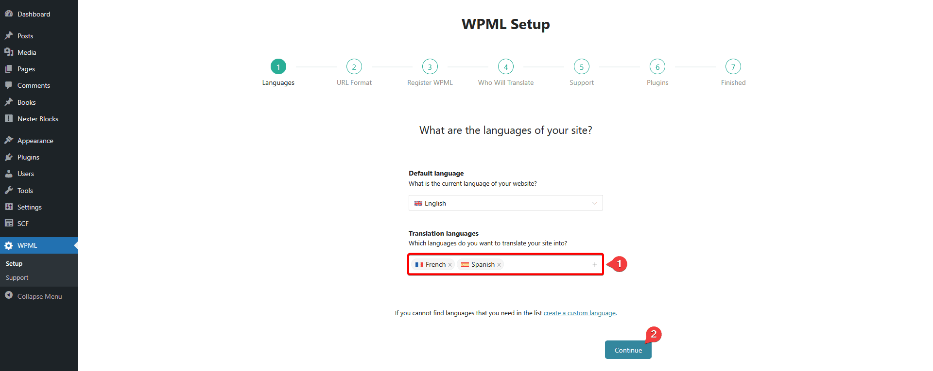 wpml select language