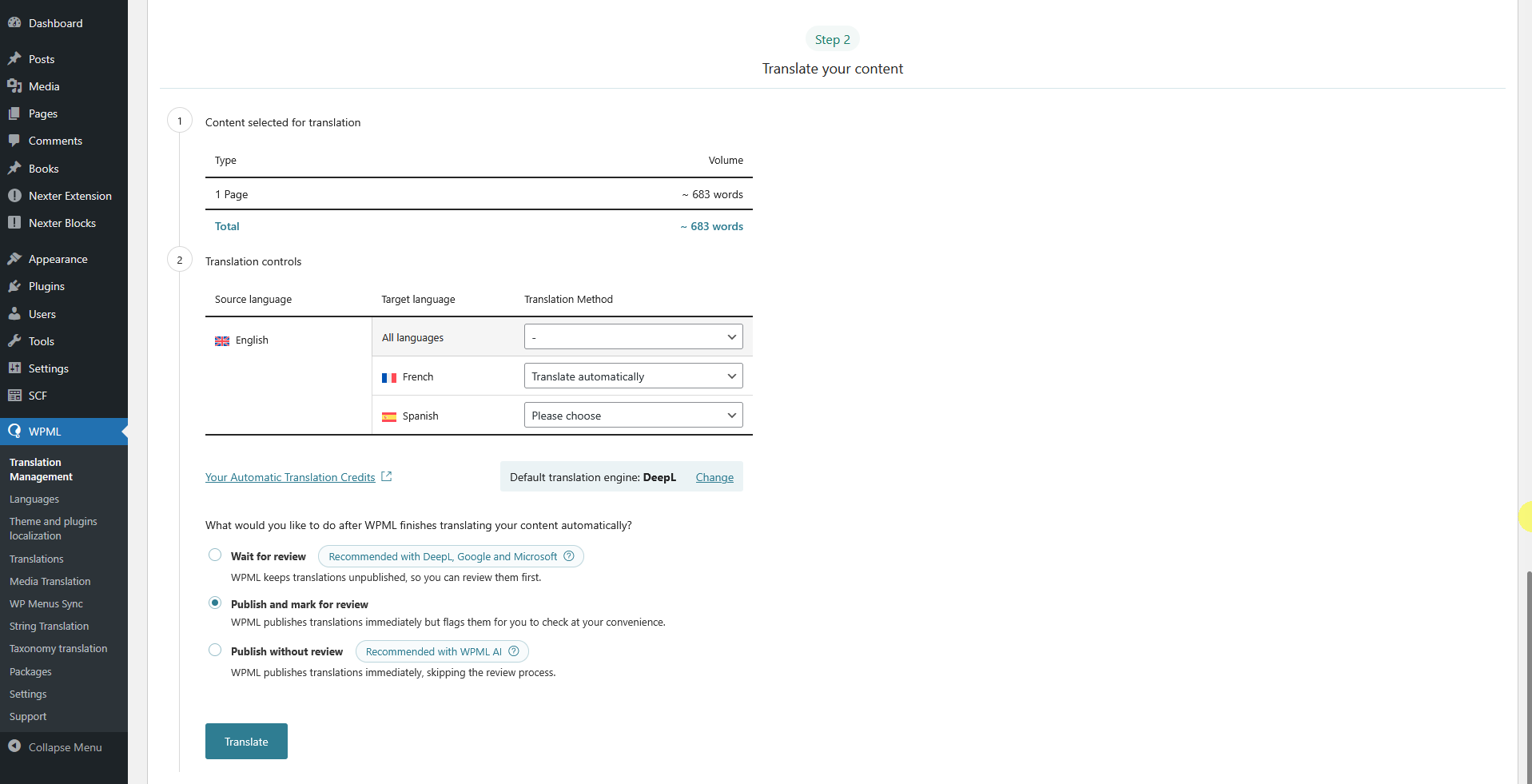 How to Create a Multilingual Website with Nexter Theme and WPML? 14 wpml translate your content
