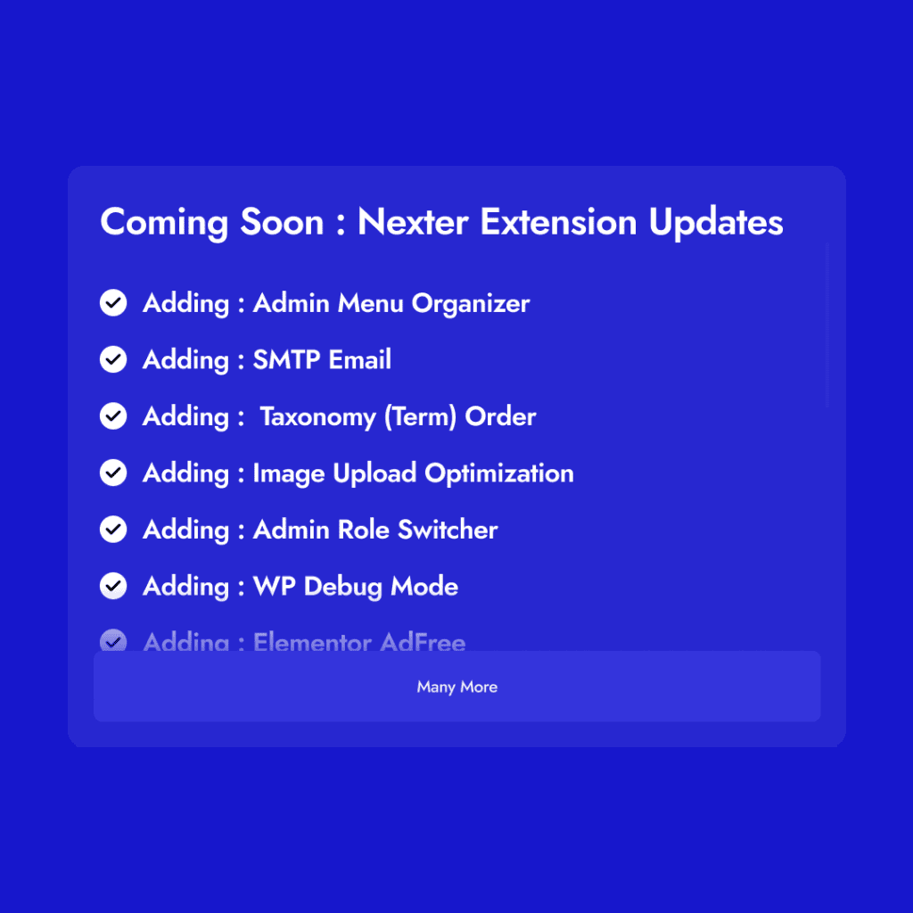 Coming soon Nexter Extesnion Updates