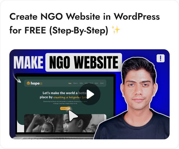 Create NGO Website in WordPress for FREE Step By Step 1