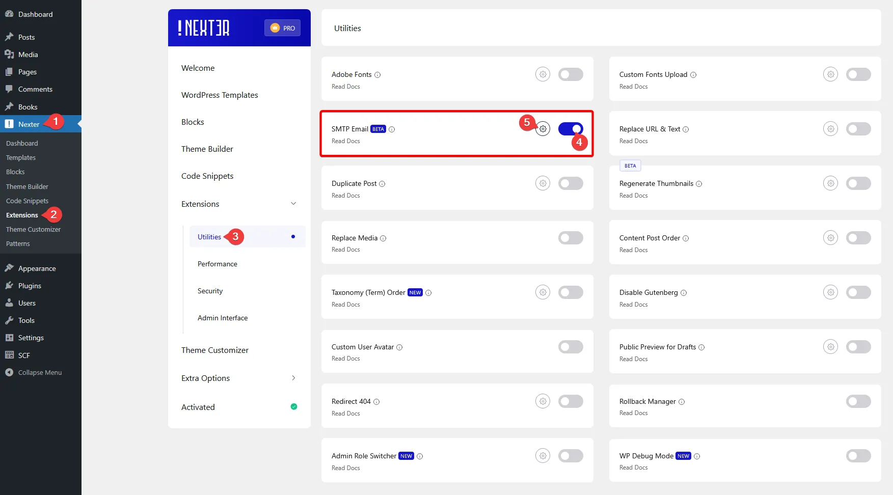 enable smtp email new
