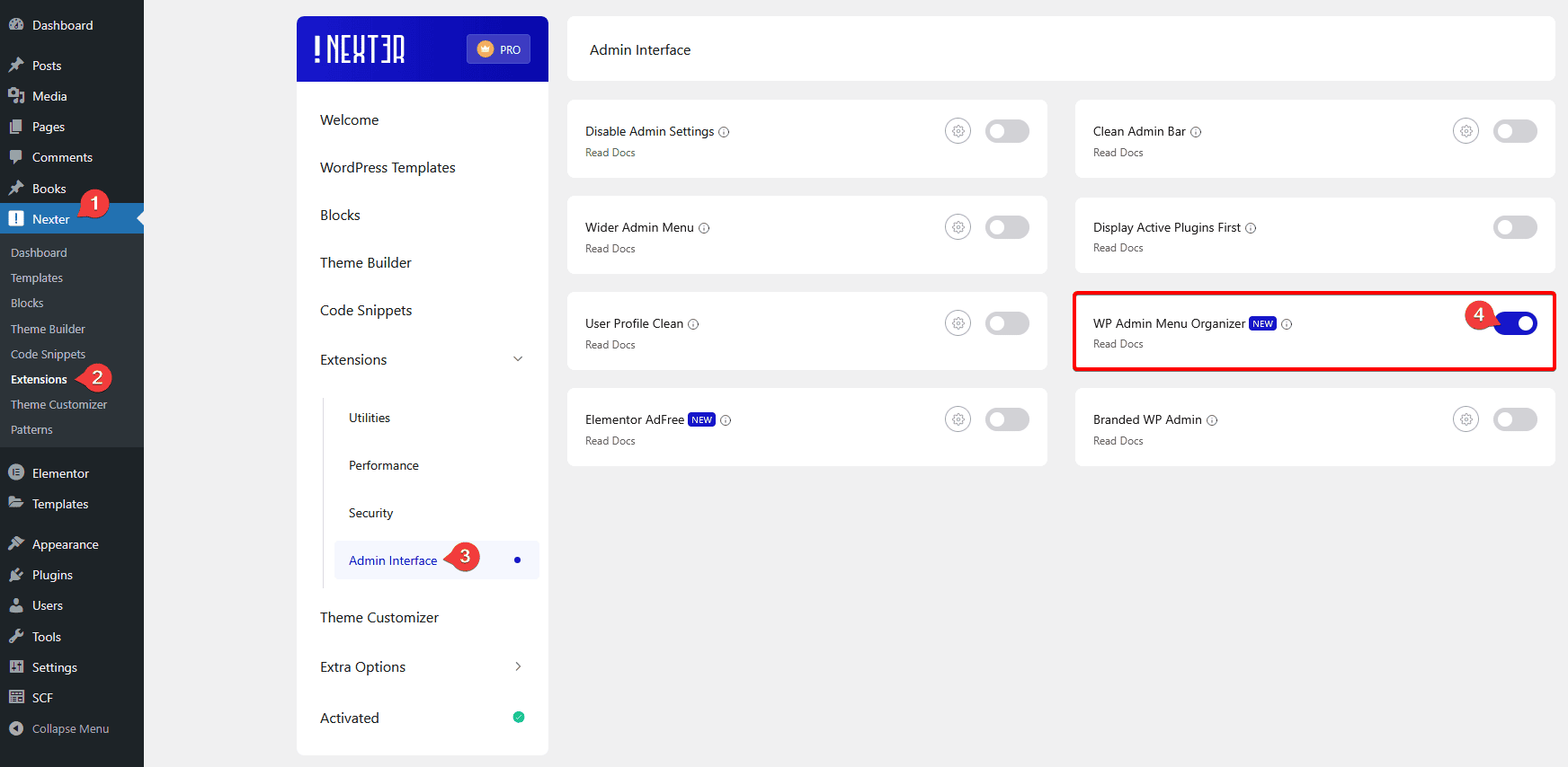 enable wp admin menu organizer new 1