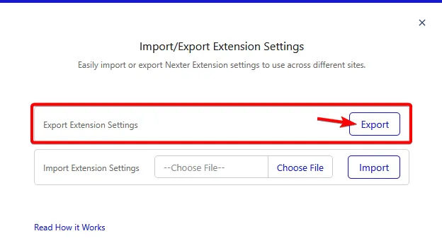 How to Import and Export Nexter Extension Settings? 2 import-export-nexter-extension-popup-export
