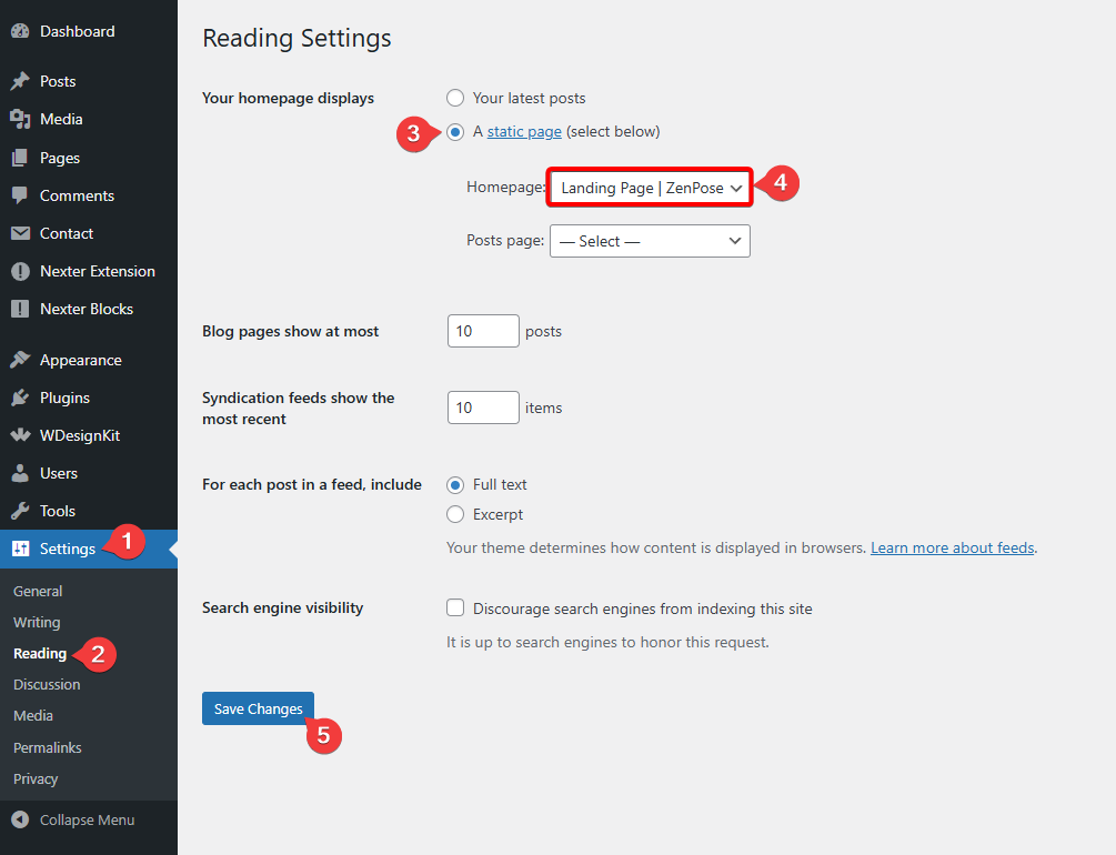 nexter blocks template set homepage
