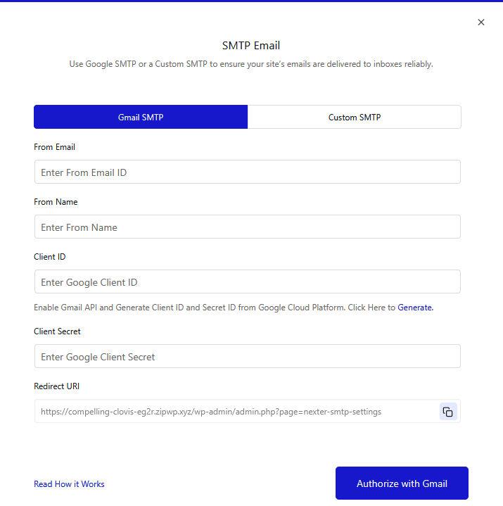 How to Set Up SMTP Using Gmail SMTP in WordPress? 6 smtp email popup new