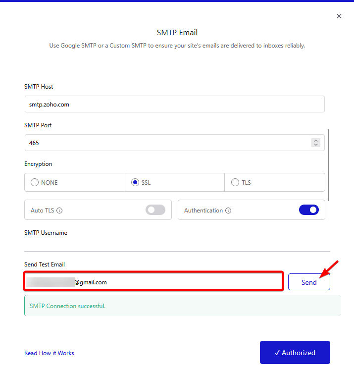 zoho mail send test email new