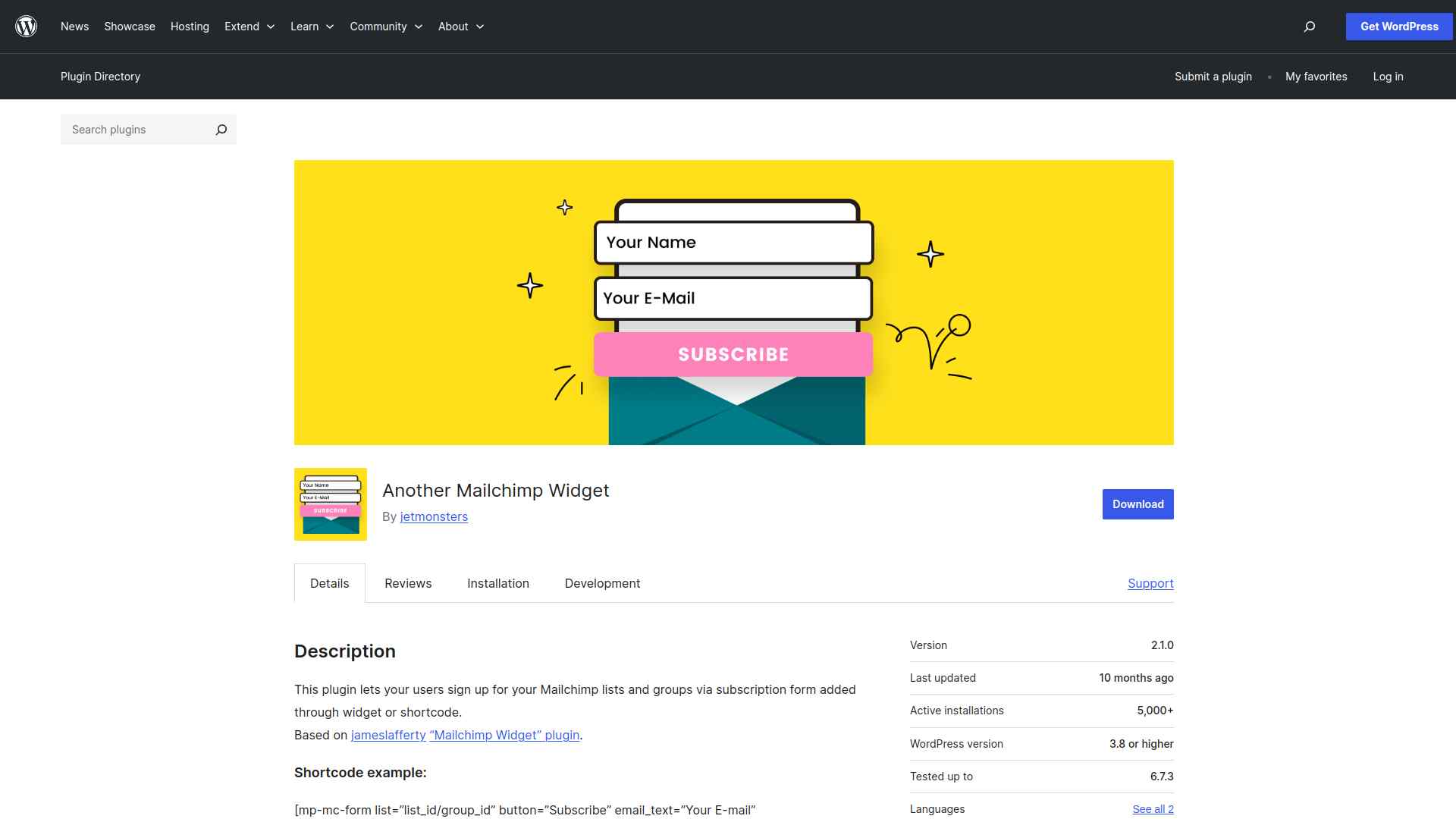 Another Mailchimp Widget