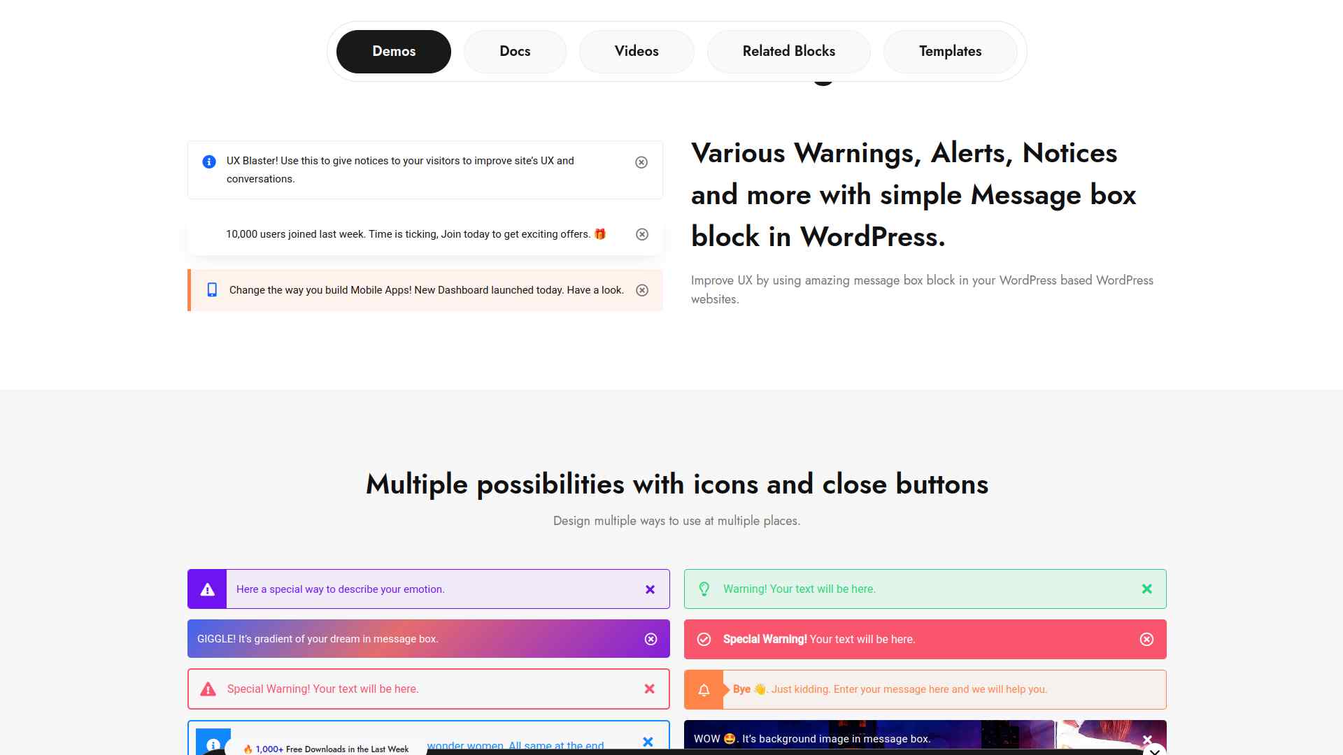 Message Box by Nexter Demo