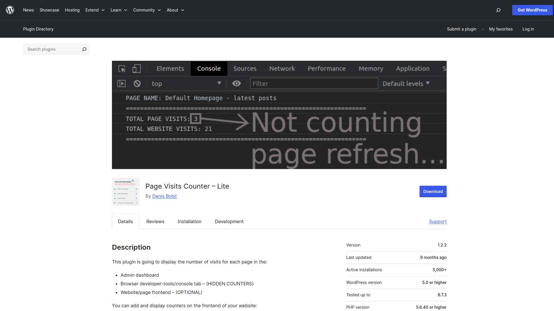 Page Visits Counter