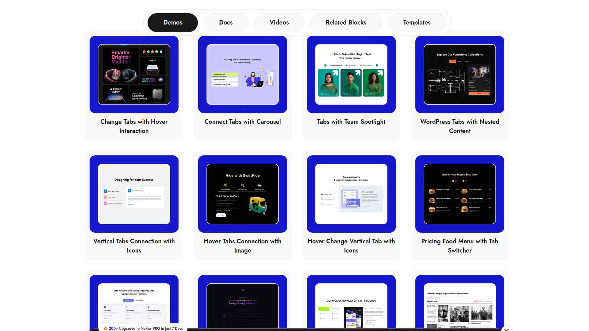 Tab by Nexter Demo