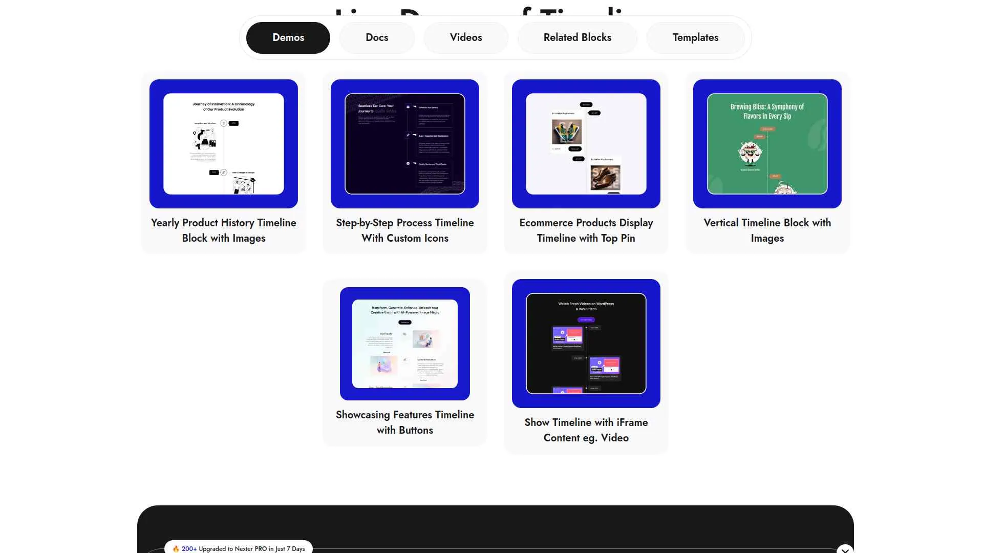 Timeline by Nexter Demo