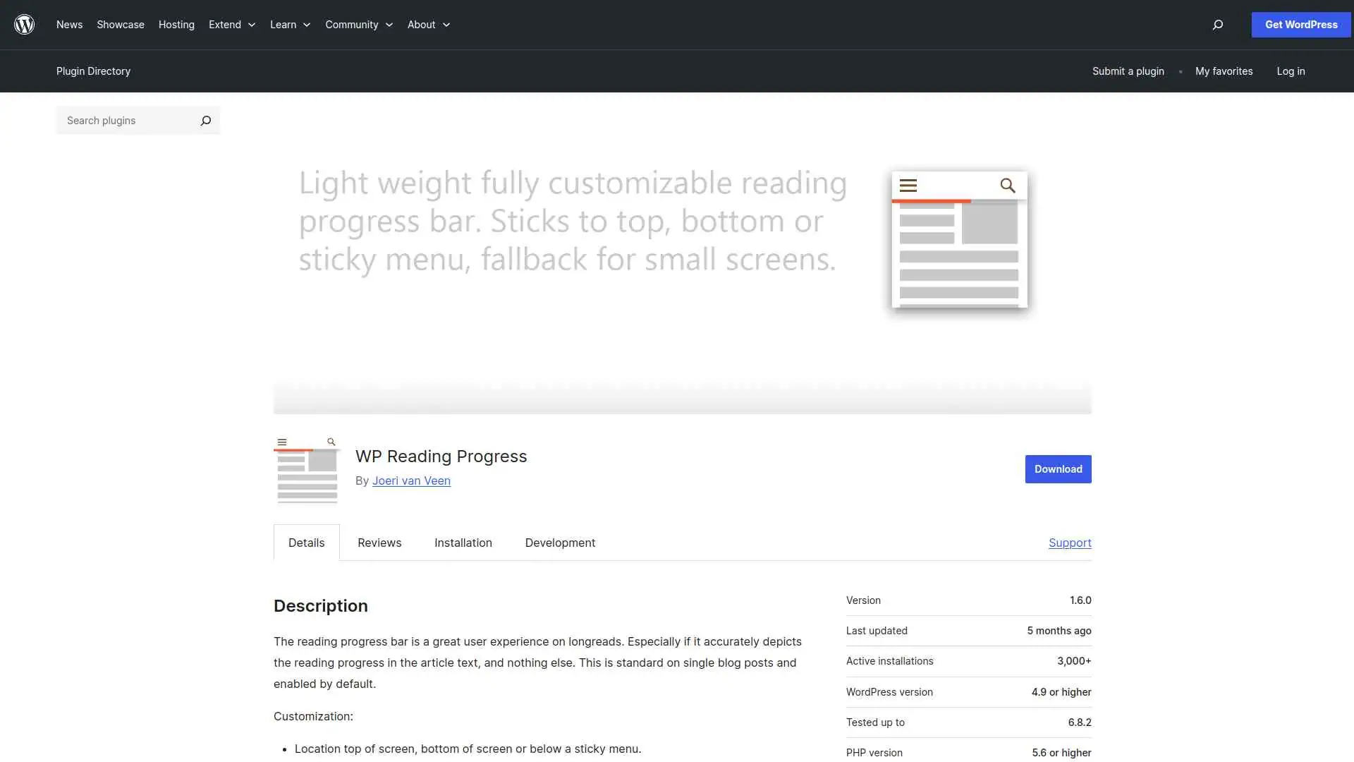 WP Reading Progress image