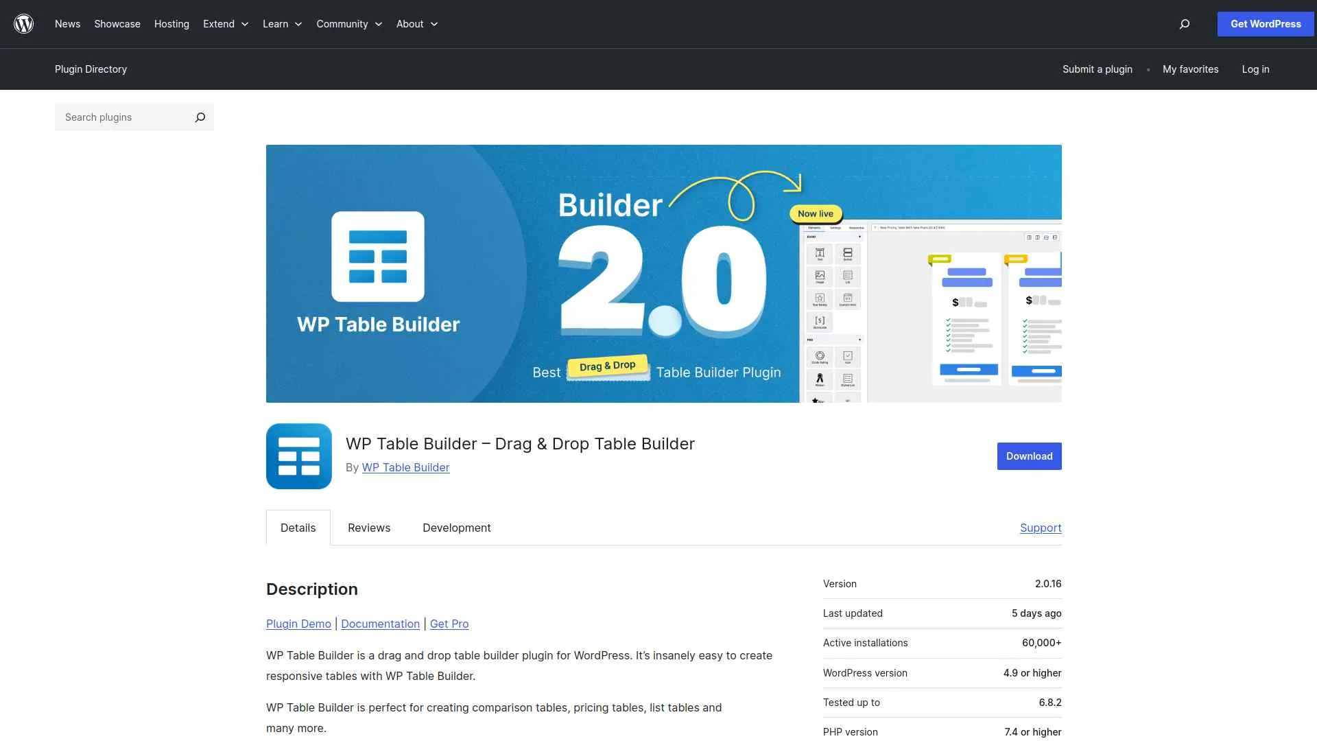 WP Table Builder image