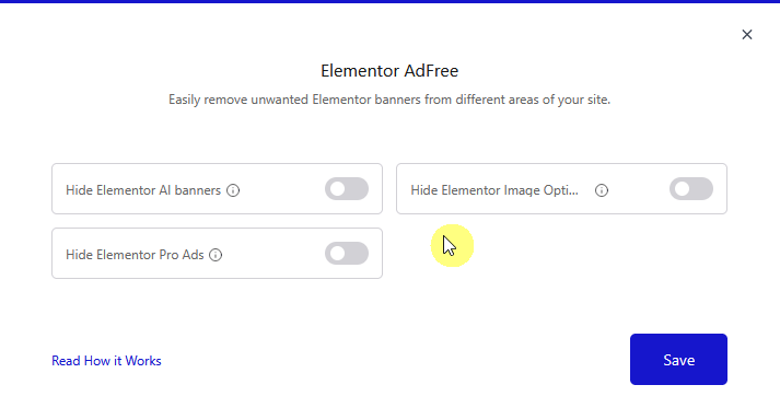 How to Hide Elementor Banners in WordPress? 6 elementor addfree popup