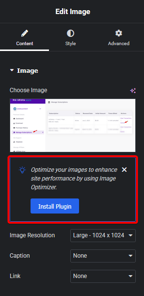 elementor editor image optimizer banner