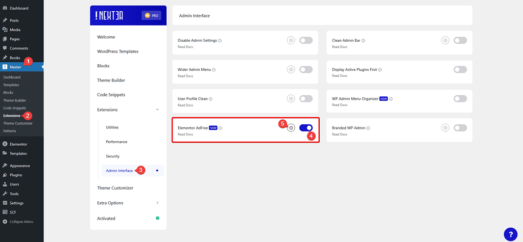 enable elementor addfree new