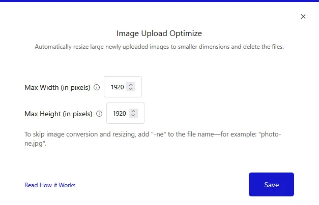 image upload optimize popup free new