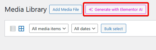 media library ai button