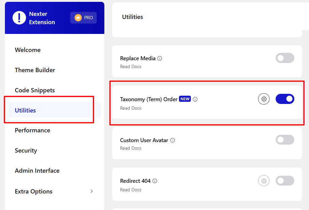 nexter extension pro utilities