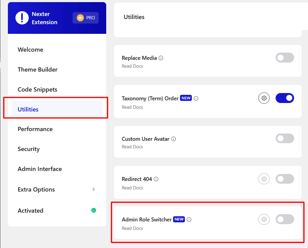 nexter extension pro utilities