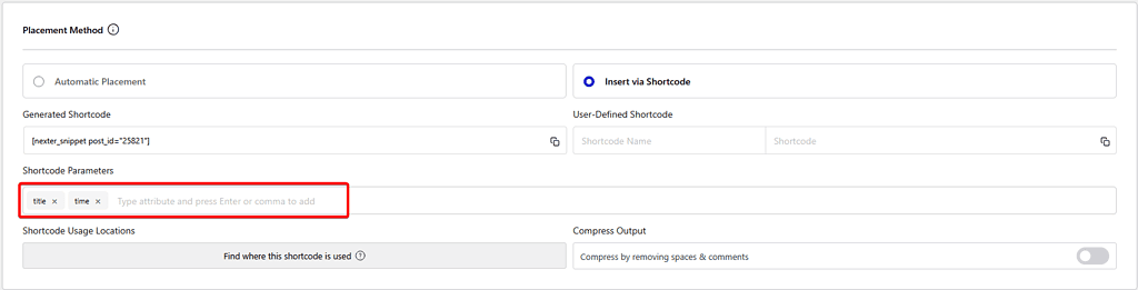 How to Add Shortcode Parameters in Code Snippets? 5 shortcode parameters