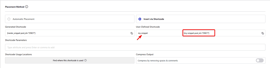 How to Add Code Snippets Using Shortcode? 6 user defined shortcode