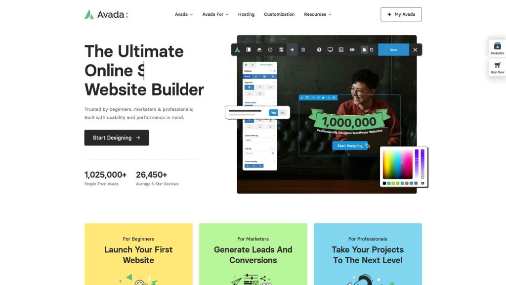 Avada Theme Landing Image