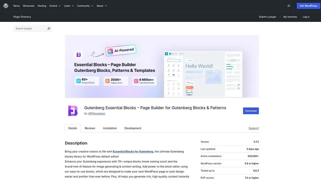 Essential Blocks Landing Image