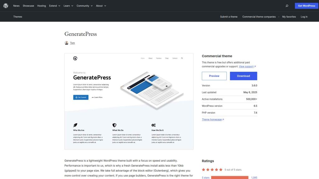 GeneratePress Landing Image