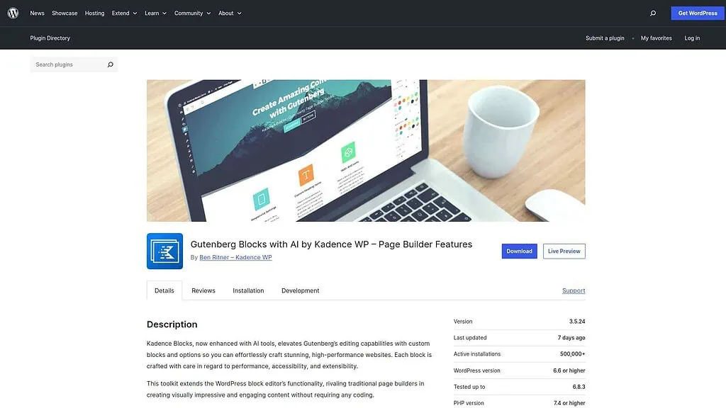 Kadence Blocks Landing Image