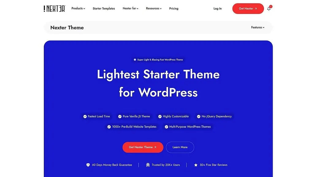 Nexter Theme Landing Image