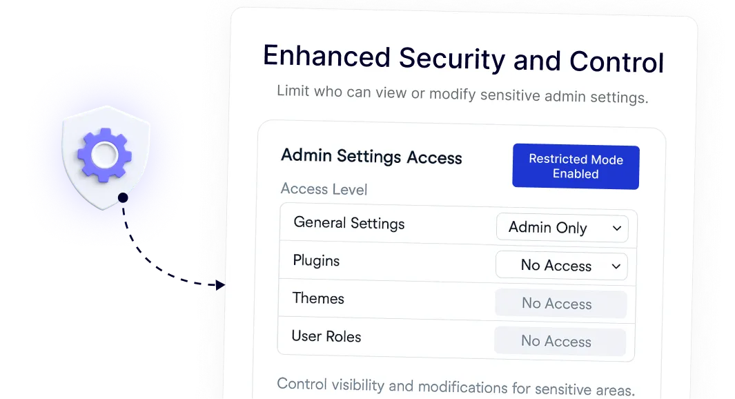 Disable Admin Settings In WordPress 5 enhanced security control